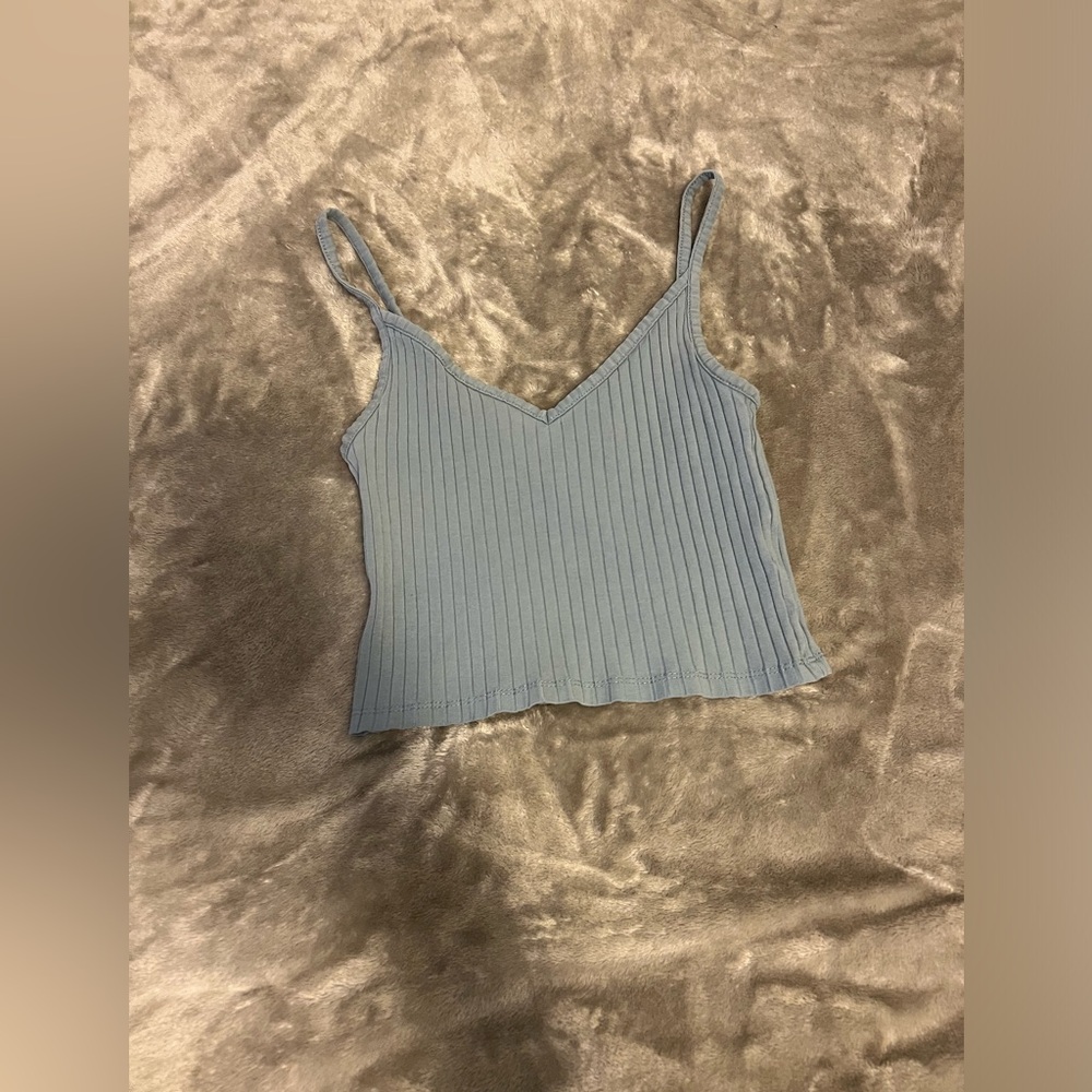 light blue tank top